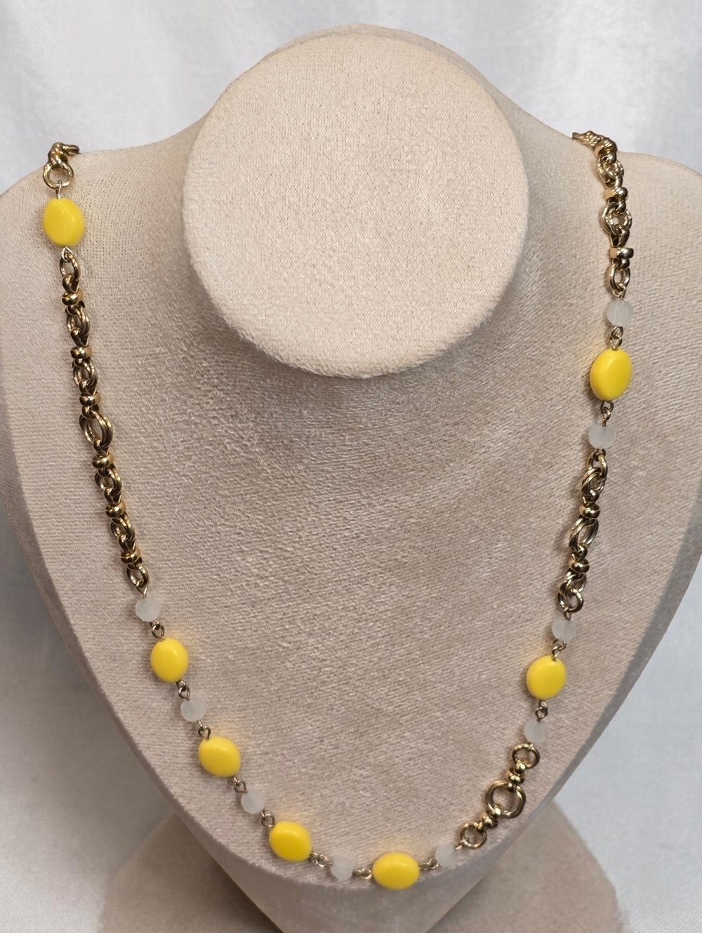 Banana Republic Gold-Tone Chain Necklace with Yellow Beads